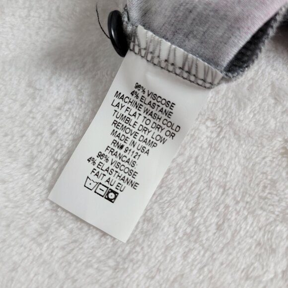 Sno Skins Womens Pink Gray Abstract 3/4 Sleeve Button-Down Tunic Top Small - Picture 8 of 8